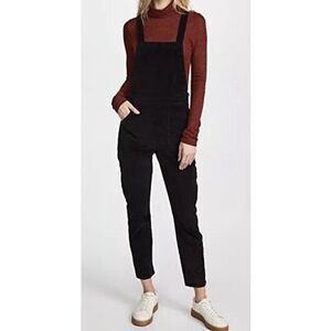 MADEWELL Women’s Black Velvet Skinny Overalls Size Medium